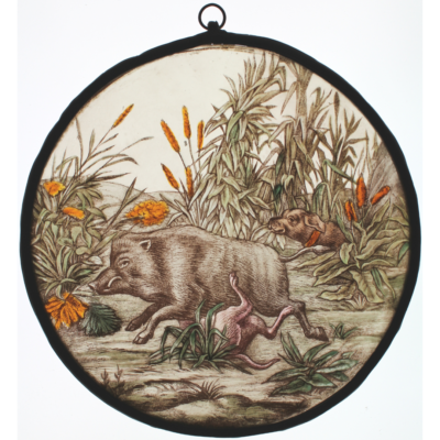 Sanglier et chiens de chasse