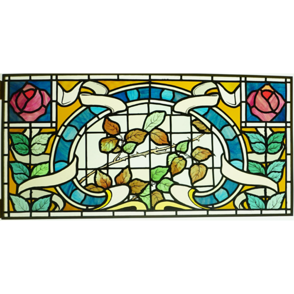 Roses dans un décor Art Nouveau / Art Déco