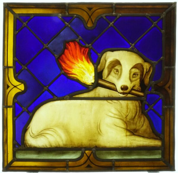 Chien tenant un flambeau