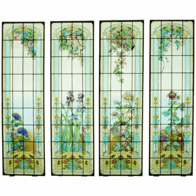 Vitraux aux fleurs Art Nouveau