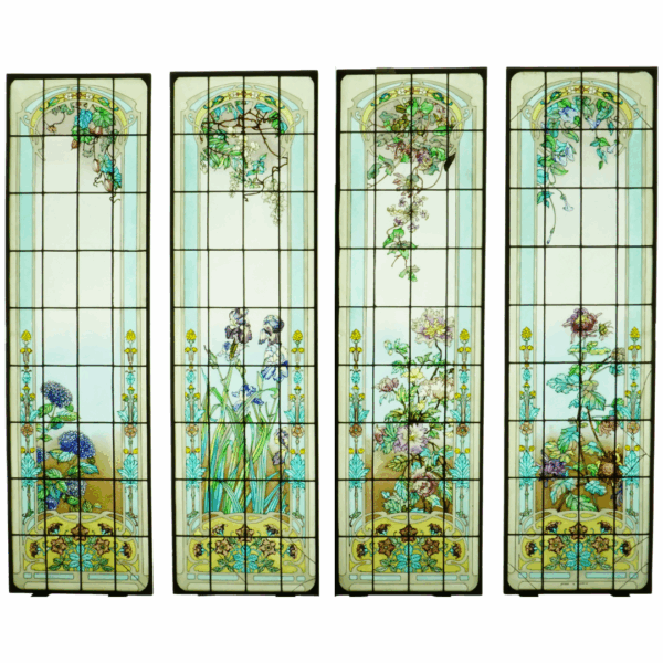 Vitraux aux fleurs Art Nouveau