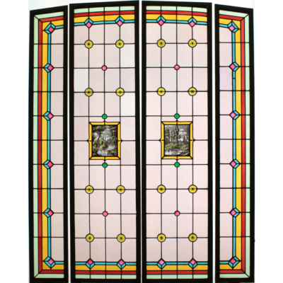 Vitrerie aux médaillons champêtres